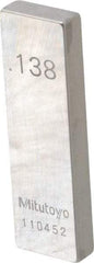 Mitutoyo - 0.138" Rectangular Steel Gage Block - Accuracy Grade 0, Includes Certificate of Inspection - Americas Industrial Supply