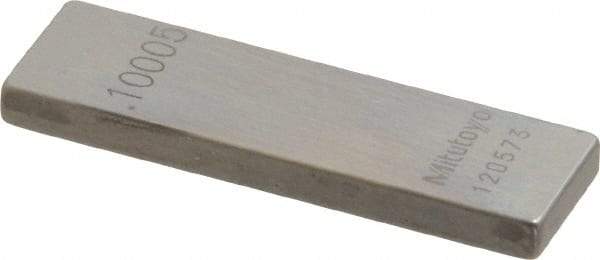 Mitutoyo - 0.10005" Rectangular Steel Gage Block - Accuracy Grade 0, Includes Certificate of Inspection - Americas Industrial Supply