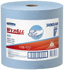 WypAll - X60 Dry Shop Towel/Industrial Wipes - Jumbo Roll, 13-3/8" x 12-1/2" Sheet Size, Blue - Americas Industrial Supply