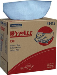 WypAll - X70 Reusable Shop Towel/Industrial Wipes - Pop-Up, 16-3/4" x 9" Sheet Size, Blue - Americas Industrial Supply