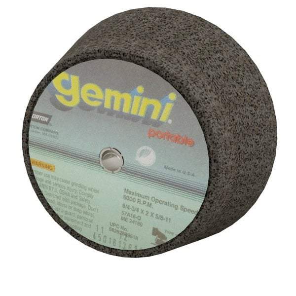 Norton - 6" Diam, 2" Overall Thickness, 16 Grit, Type 11 Tool & Cutter Grinding Wheel - Very Coarse Grade, Zirconia Alumina, P Hardness, 6,000 RPM - Americas Industrial Supply