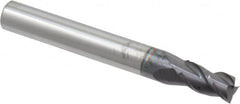 Accupro - 7/32", 3/8" LOC, 1/4" Shank Diam, 2" OAL, 3 Flute, Solid Carbide Square End Mill - Single End, AlTiN Finish, Spiral Flute, 40° Helix, Centercutting, Right Hand Cut, Right Hand Flute - Americas Industrial Supply