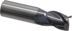 Accupro - 3/4", 1" LOC, 3/4" Shank Diam, 3" OAL, 3 Flute, Solid Carbide Square End Mill - Single End, AlTiN Finish, Spiral Flute, 40° Helix, Centercutting, Right Hand Cut, Right Hand Flute - Americas Industrial Supply