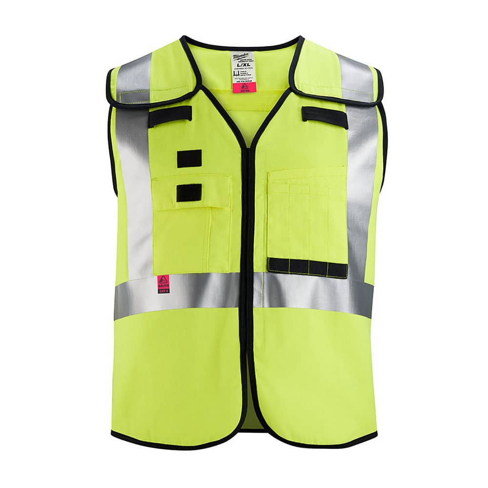 High Visibility Vests; Size: 4X/5X-Large; Color: Yellow; Closure Type: Zipper; ANSI Class: 2