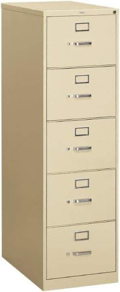 Hon - 18-1/4" Wide x 60" High x 26-1/2" Deep, 5 Drawer Vertical File - Steel, Putty - Americas Industrial Supply