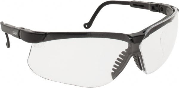 Uvex - Clear Lenses, Framed Safety Glasses - Scratch Resistant, Adjustable Temples, Size Universal, Wrap Around - Americas Industrial Supply
