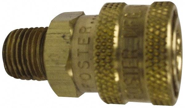 Value Collection - 3/8 Male x Female NPT Pneumatic Hose Quick Connect Socket - Brass, 1-1/8" Body Diam, 3/8" Hose ID - Americas Industrial Supply