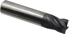 Accupro - 5/8", 4 Flute, Single End, Solid Carbide, Corner Chamfer End Mill - 3" OAL, Right Hand Flute, 3/4" LOC, Right Hand Cut - Americas Industrial Supply