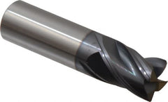 Accupro - 3/4", 4 Flute, Single End, Solid Carbide, Corner Chamfer End Mill - 3" OAL, Right Hand Flute, 1" LOC, Right Hand Cut - Americas Industrial Supply