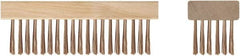 Ampco - 19 Rows x 6 Columns Bronze Scratch Brush - 7-1/4" OAL, 1-3/4" Trim Length, Wood Straight Handle - Americas Industrial Supply