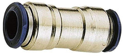 Alpha Technologies - 5/32" Outside Diam, Nickel Plated Brass Push-to-Connect Tube Union - 250 Max psi, Tube to Tube Connection, Buna O-Ring - Americas Industrial Supply