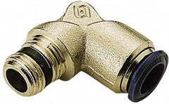 Alpha Technologies - 1/4" Outside Diam, 1/4 NPTF, Nickel Plated Brass Push-to-Connect Tube Male Elbow - 250 Max psi, Tube to Male NPT Connection, Buna O-Ring - Americas Industrial Supply