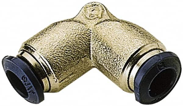 Alpha Technologies - 1/2" Outside Diam, Nickel Plated Brass Push-to-Connect Union Elbow - 250 Max psi, Tube to Tube Connection, Buna O-Ring - Americas Industrial Supply