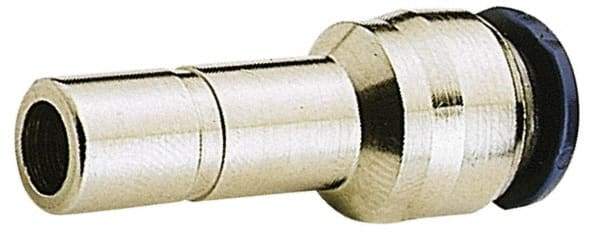 Alpha Technologies - 3/8" Outside Diam, Nickel Plated Brass Push-to-Connect Straight Reducer - 250 Max psi, Tube to Stem Connection, Buna O-Ring - Americas Industrial Supply