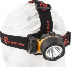 Streamlight - White LED Bulb, 150 Lumens, Hands-free Flashlight - Black, Yellow Plastic Body, 3 AAA Alkaline Batteries Included - Americas Industrial Supply