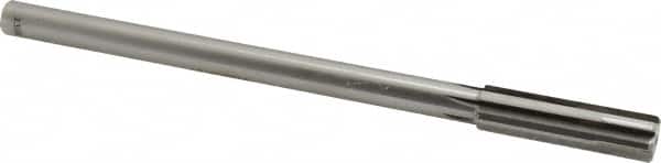 Made in USA - 0.535" Carbide-Tipped 6 Flute Chucking Reamer - Straight Flute, 7/16" Straight Shank, 2" Flute Length, 8" OAL - Americas Industrial Supply