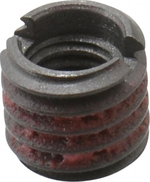 E-Z LOK - M5x0.80 Internal, M8x1.25 External, Metric Coarse, 7.5mm Insert Length, Self-Lock Standard Wall Thread Locking Inserts - Carbon Steel, Smooth/Rolled Finish, Grade C12L14, Use Tool 500-1 - Americas Industrial Supply