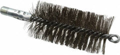 Schaefer Brush - 4-1/2" Brush Length, 2-1/4" Diam, Double Stem, Double Spiral Tube Brush - 7-1/4" Long, Stainless Steel, 1/4" NPSM Male Connection - Americas Industrial Supply