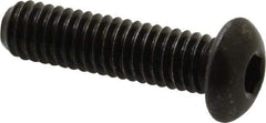 Made in USA - 5/16-18 UNC Hex Socket Drive, Button Screw - Alloy Steel, Black Oxide Finish, Fully Threaded, 1-1/4" Length Under Head - Americas Industrial Supply