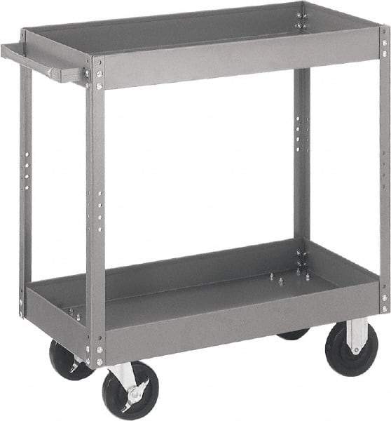 Quantum Storage - 500 Lb Capacity, 30" Wide x 16" Long x 32" High Standard Utility Cart - 2 Shelf, Steel - Americas Industrial Supply