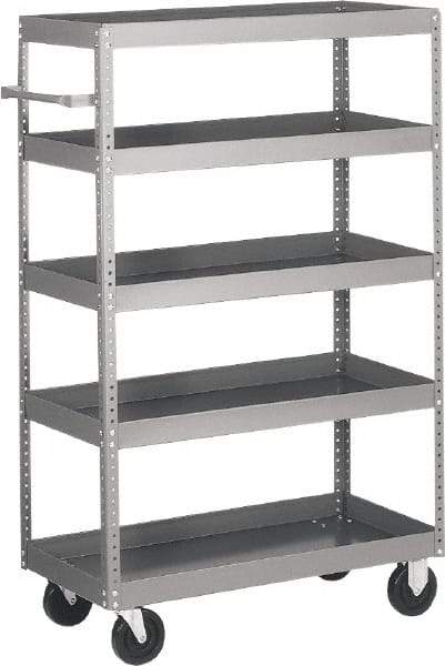 Quantum Storage - 1,000 Lb Capacity, 42" Wide x 18" Long x 57" High Shelf Cart - 5 Shelf, Steel - Americas Industrial Supply