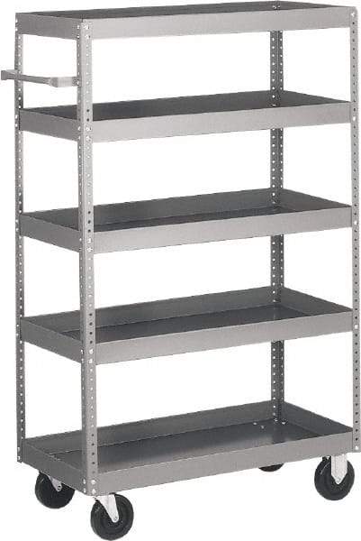 Quantum Storage - 1,000 Lb Capacity, 48" Wide x 18" Long x 57" High Shelf Cart - 5 Shelf, Steel - Americas Industrial Supply