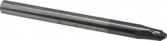Accupro - 1/2" Diam, 1/2" LOC, 2 Flute Solid Carbide Ball End Mill - AlTiN Finish, Single End, 6" OAL, 1/2" Shank Diam, Spiral Flute - Americas Industrial Supply