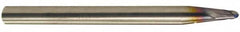 Accupro - 3° Taper Angle per Side, 5/16" Small End Diam, 5/16" LOC, Solid Carbide 2 Flute Tapered Ball End Mill - AlTiN Finish, 6" OAL, 3/8" Shank Diam, Spiral Flute, 30° Helix - Americas Industrial Supply