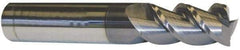 Accupro - 9/16", 2-1/2" LOC, 9/16" Shank Diam, 6" OAL, 3 Flute, Solid Carbide Square End Mill - Single End, ZrN Finish, Spiral Flute, 40° Helix, Centercutting, Right Hand Cut, Right Hand Flute - Americas Industrial Supply