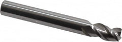 Accupro - 1/4", 3/8" LOC, 1/4" Shank Diam, 2" OAL, 3 Flute, Solid Carbide Square End Mill - Single End, Uncoated, Spiral Flute, 40° Helix, Centercutting, Right Hand Cut, Right Hand Flute - Americas Industrial Supply