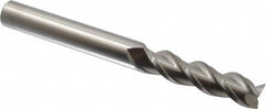 Accupro - 5/8", 2-1/2" LOC, 5/8" Shank Diam, 6" OAL, 3 Flute, Solid Carbide Square End Mill - Single End, Uncoated, Spiral Flute, 40° Helix, Centercutting, Right Hand Cut, Right Hand Flute - Americas Industrial Supply