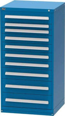 Vidmar - 10 Drawer, Modular Storage Cabinet - Steel, 30" Wide x 27-3/4" Deep x 59" High, Blue - Americas Industrial Supply