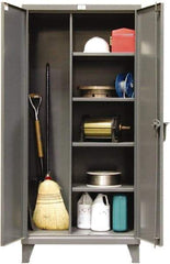 Strong Hold - 4 Shelf Locking Storage Cabinet - Steel, 72" Wide x 24" Deep x 78" High, Dark Gray - Americas Industrial Supply