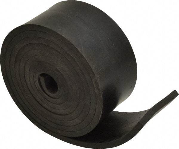 Made in USA - 3/16" Thick x 2" Wide x 60" Long, Buna-N Rubber Strip - Stock Length, 40 Shore A Durometer, 800 to 1,000 psi Tensile Strength, -20 to 170°F, Black - Americas Industrial Supply