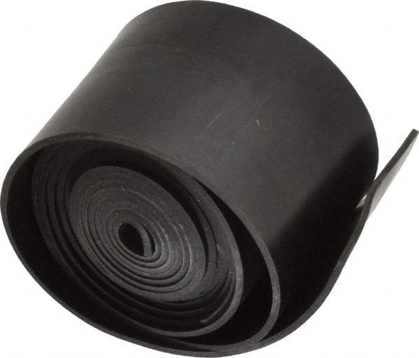 Made in USA - 1/16" Thick x 2" Wide x 60" Long, Neoprene Rubber Strip - Stock Length, 40 Shore A Durometer, 1,000 to 1,200 psi Tensile Strength, -40 to 212°F, Black - Americas Industrial Supply