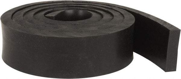 Made in USA - 1/2" Thick x 2" Wide x 60" Long, Neoprene Rubber Strip - Stock Length, 40 Shore A Durometer, 1,000 to 1,200 psi Tensile Strength, -40 to 212°F, Black - Americas Industrial Supply