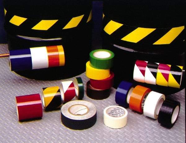 NMC - Magenta & Yellow Striped Vinyl Tape - 2" Wide x 108' Long x 0.002" Thick, General Traffic - Americas Industrial Supply