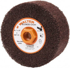 WALTER Surface Technologies - 4-1/2" Diam Aluminum Oxide Unmounted Flap Wheel - 5/8" Hole, 5/8-11 Thread, 2" Wide, Nonwoven, Coarse Grade, 3,800 Max RPM - Americas Industrial Supply