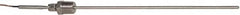 Thermo Electric - 0 to 2012°F, K Pipe Fitting, Thermocouple Probe - 6 Ft. Cable Length, Stripped Ends, 9 Sec Response Time - Americas Industrial Supply