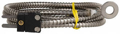 Thermo Electric - 0 to 900°F, J Surface, Thermocouple Probe - 4 Ft. Cable Length, Mini Connector, 15 Sec Response Time - Americas Industrial Supply