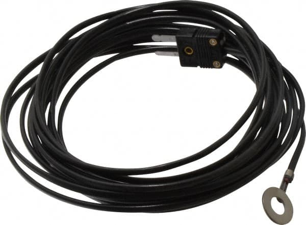 Thermo Electric - 0 to 221°F, J Surface, Thermocouple Probe - 25 Ft. Cable Length, Mini Connector, 15 Sec Response Time - Americas Industrial Supply