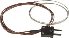 Thermo Electric - 0 to 1600°F, J Flexible, Thermocouple Probe - 3 Ft. Cable Length, Mini Connector, 25 Inch Probe Sheath Length, 3 Sec Response Time - Americas Industrial Supply