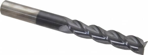 Accupro - 5/8", 3" LOC, 5/8" Shank Diam, 6" OAL, 3 Flute, Solid Carbide Square End Mill - Single End, AlTiN Finish, Spiral Flute, 40° Helix, Centercutting, Right Hand Cut, Right Hand Flute - Americas Industrial Supply
