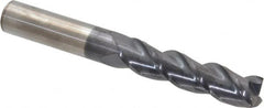 Accupro - 3/4", 3" LOC, 3/4" Shank Diam, 6" OAL, 3 Flute, Solid Carbide Square End Mill - Single End, AlTiN Finish, Spiral Flute, 40° Helix, Centercutting, Right Hand Cut, Right Hand Flute - Americas Industrial Supply