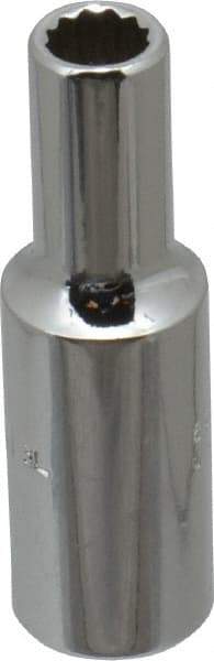 Proto - 3/8" Drive, Deep Hand Socket - 12 Point, 2" OAL, Chrome Finish - Americas Industrial Supply