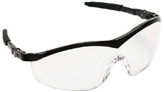 MCR Safety - Amber Lenses, Framed Safety Glasses - Scratch Resistant, Black Plastic Frame, Adjustable Temples, Size Universal, Wrap Around - Americas Industrial Supply