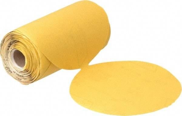 Norton - 6" Diam, 180 Grit Aluminum Oxide Adhesive PSA Disc - Fine Grade, Gold, C Weighted Backing, Flexible - Americas Industrial Supply
