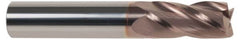 SGS - 7/64", 3/8" LOC, 1/8" Shank Diam, 1-1/2" OAL, 4 Flute, Solid Carbide Square End Mill - Single End, TiCN Finish, Spiral Flute, 30° Helix, Centercutting, Right Hand Cut, Right Hand Flute, Series 1 - Americas Industrial Supply