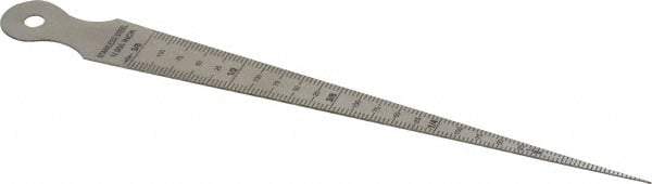 Value Collection - 1/32 to 5/8 Inch Measurement, 1 Leaf Taper Gage - 15mm Long, Stainless Steel, 1/64 Inch Graduation - Americas Industrial Supply