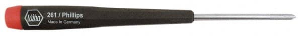 Wiha - #00, 4-5/8" OAL, Standard Phillips Screwdriver - 1-9/16" Blade Length, Ergonomic Handle - Americas Industrial Supply